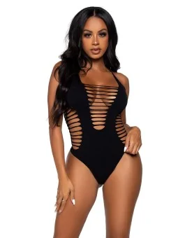 Leg Avenue Racer Back Thong Bodysuit O/S Black