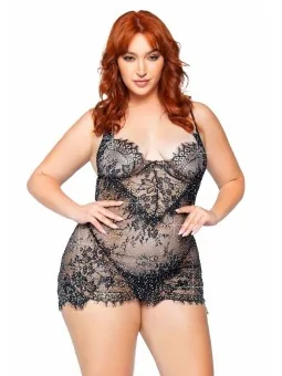 Leg Avenue Backless Dress And String Plus 1X-2X Black